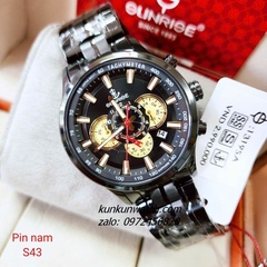 Đồng Hồ Nam Sunrise 1319SA Chronograph 6 Kim Kính Sapphire Authentic 43mm