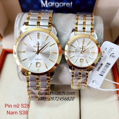 Đồng Hồ Cặp Đôi Nam Nữ Margaret MT802 Kính Sapphire Authentic 28mm - 38mm