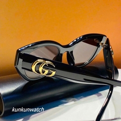 Kính Mát Nữ Gucci Fom Tròn Gọng Nhựa Đen Chống Tia UV