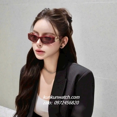 Kính Mát Nữ Gucci Fom Bầu Dục Gọng Nhựa Đỏ Chống Tia UV