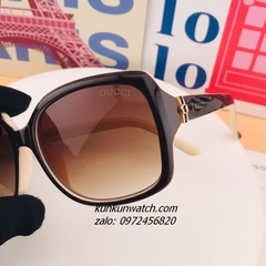 Kính Mát Nữ Gucci GC8431 Fom Bầu Gọng Nhựa Màu Kem Chống Tia UV