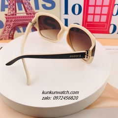 Kính Mát Nữ Gucci GC8431 Fom Bầu Gọng Nhựa Màu Kem Chống Tia UV
