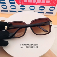 Kính Mát Nữ Gucci GC8431 Fom Bầu Gọng Nhựa Màu Nâu Mắt Trà Chống Tia UV