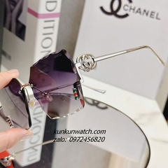 Kính Mát Nữ Gucci GC1326 Fom Vuông Mắt Khói Tím Gọng Kim Loại Chống Tia UV