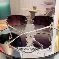 Kính Mát Nữ Gucci GC1326 Fom Vuông Mắt Khói Tím Gọng Kim Loại Chống Tia UV