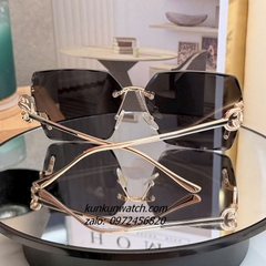 Kính Mát Nữ Gucci GC1326 Fom Vuông Mắt Xám Gọng Kim Loại Chống Tia UV