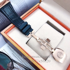 Đồng Hồ Nam Franck Muller Geneve V45 Automatic Mặt Viền Đá Lịch Ngày Phá Cách Dây Đen 45mm x 54mm