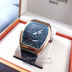 Đồng Hồ Nam Franck Muller Geneve V45 Automatic Lịch Ngày Phá Cách Dây Đen 45mm x 54mm