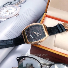 Đồng Hồ Nam Franck Muller Geneve V45 Automatic Lịch Ngày Phá Cách Dây Đen 45mm x 54mm