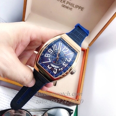 Đồng Hồ Nam Franck Muller Geneve V45 Automatic Lịch Ngày Phá Cách Dây Xanh 45mm x 54mm