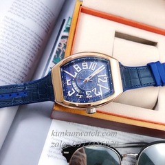 Đồng Hồ Nam Franck Muller Geneve V45 Automatic Lịch Ngày Phá Cách Dây Xanh 45mm x 54mm