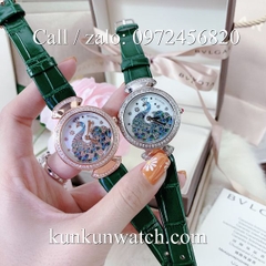 Đồng Hồ Nữ Bvlgari Bulgari BGRND024 - Dây Da Xanh Lá Vỏ Vàng Hồng - 33mm