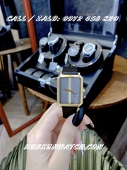 Đồng Hồ Nữ Christian Dior Malice DOND021 - Dây Da Đen Mặt Xám Phối Sọc - 30mm/34mm