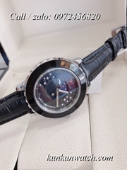 Đồng Hồ Nữ Swarovski Octea Lux Moon - Dây Đen Vỏ Bạc - 38mm