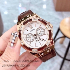 Đồng Hồ Nữ Guess W0775L14 - Đính Pha Lê Phá Cách - Dây Da - 39mm