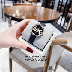 Đồng Hồ Nữ Michael Kors Jaycie MK2860 Rose Gold Họa Tiết MK Dây Da 33mm