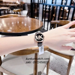 Đồng Hồ Nữ Michael Kors Jaycie MK2860 Rose Gold Họa Tiết MK Dây Da 33mm