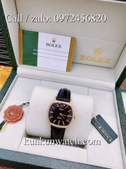 Đồng Hồ Nữ Rolex RLND021 - Dây Đen Mặt Đen - 33mm