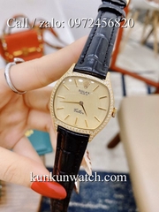Đồng Hồ Nữ Rolex RLND022 - Dây Đen Mặt Vàng - 33mm
