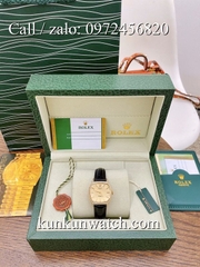 Đồng Hồ Nữ Rolex RLND022 - Dây Đen Mặt Vàng - 33mm