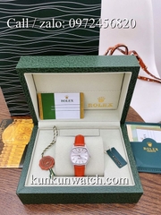 Đồng Hồ Nữ Rolex RLND024 - Dây Da Cam - 33mm