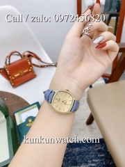 Đồng Hồ Nữ Rolex RLND025 - Dây Da Xanh Lam - 33mm