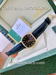 Đồng Hồ Nữ Rolex RLND026 - Dây Da Xanh Lá - 33mm