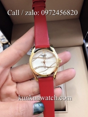 Đồng Hồ Nữ Tissot TSNDTC049 - Dây Da Đỏ Mặt Trắng Vỏ Vàng - 32mm
