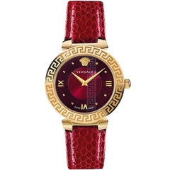 Đồng Hồ Nữ Versace Daphnis Nền Mặt Số Phá Cách - Dây Da Đỏ Vân Rắn - 36mm