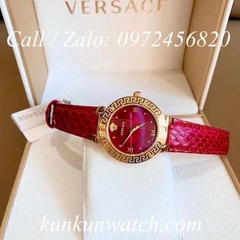 Đồng Hồ Nữ Versace Daphnis Nền Mặt Số Phá Cách - Dây Da Đỏ Vân Rắn - 36mm