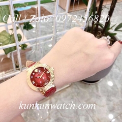 Đồng Hồ Nữ Versace Daphnis Nền Mặt Số Phá Cách - Dây Da Đỏ Vân Rắn - 36mm