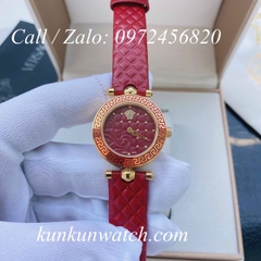 Đồng Hồ Nữ Versace Vanitas Mini - Dây Da Đỏ - 30mm
