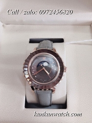 Đồng Hồ Nữ Swarovski Octea Lux Moon - Dây Xám Vỏ Vàng Hồng - 38mm