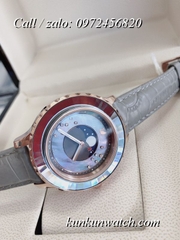 Đồng Hồ Nữ Swarovski Octea Lux Moon - Dây Xám Vỏ Vàng Hồng - 38mm