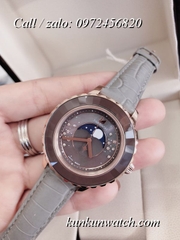 Đồng Hồ Nữ Swarovski Octea Lux Moon - Dây Xám Vỏ Vàng Hồng - 38mm