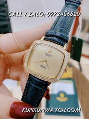 Đồng Hồ Nữ Rolex RLND0191 - Dây Xanh Lá Mặt Vàng - 34mm