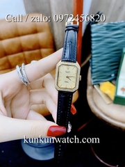 Đồng Hồ Nữ Rolex RLND031 - Dây Da Đen Mặt Vàng - 18 x 26mm