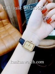 Đồng Hồ Nữ Rolex RLND031 - Dây Da Đen Mặt Vàng - 18 x 26mm