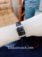 Đồng Hồ Nữ Rolex RLND032 - Dây Da Đen Mặt Đen - 18 x 26mm
