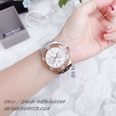 Đồng Hồ Nữ Guess W1053L2 - Kiểu Dáng Hublot - Dây Cao Su - 39mm