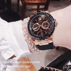 Đồng Hồ Nữ Guess W1053L7 - Kiểu Dáng Hublot - Dây Cao Su - 39mm