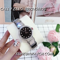 Đồng Hồ Nữ Bvlgari BGRNT011 - Dây Bạc Mặt Đen - 34mm