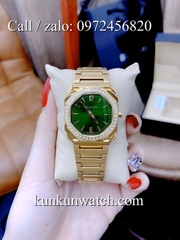 Đồng Hồ Nữ Bvlgari Lvcea BGRNT034 - Dây Kim Loại ( Vàng Mặt Xanh )  - 35mm