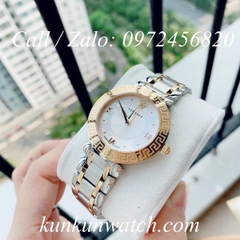 Đồng Hồ Nữ Versace Daphnis Mặt Số Khảm Trai - Demi Mặt Trắng - 36mm