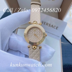 Đồng Hồ Nữ Versace Vanitas Mini - Dây Da Nude - 30mm