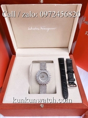 Set Đồng Hồ Nữ Chopard BQTCPND0112 - Dây Gắn Đá ( Kèm Dây Da Trắng ) - 32mm