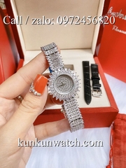 Set Đồng Hồ Nữ Chopard BQTCPND0114 - Dây Gắn Đá ( Kèm Dây Da Xanh ) - 32mm