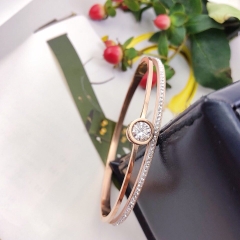 Vòng tay nữ Titan mạ vàng hồng Đính đá cao cấp VTN002