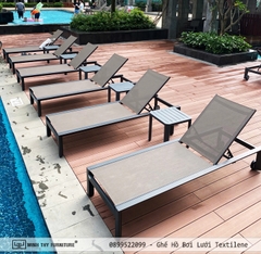 Ghế Hồ Bơi Ngoài Trời Khung Nhôm Lưới Textilene Cao Cấp, Bền Đẹp