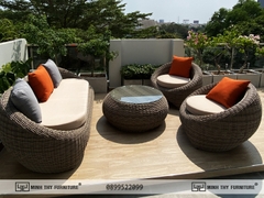 Sofa Nhựa Giả Mây Ngoài Trời Bền Đẹp Cho Khí Hậu Việt Nam